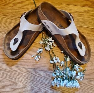 Pearlized White Birkenstock Sandals